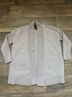 Halogen Open-Front Cashmere Blend Cardigan Sweater - Light Beige size XS/S